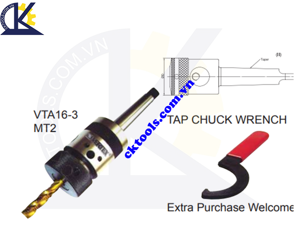 Bầu kẹp ta rô kiểu kẹp vô cấp   VERTEX  VTA-13-12